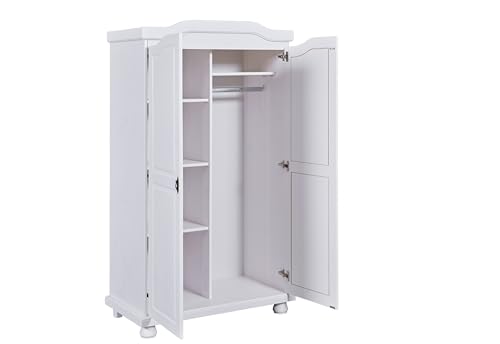 Armario de pino macizo barnizado en blanco de diseño nórdico Hedda 5