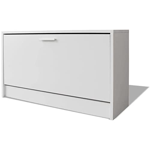 Meuble à chaussures peu encombrant blanc bois meuble entrée compact Bakaji - 5