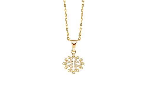 Pendentif croix occitane plaqué or 18k et zircon élégant