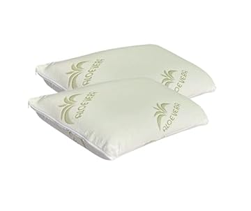 Materassi Russo Coppia di Cuscini in Memory Foam, Modello Saponetta, Fodera in Aloe Vera, Altezza 13cm