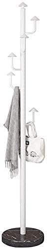 Porte-manteau blanc en métal pour optimiser le rangement de l'entrée