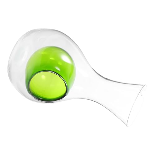 PRETYZOOM Glass Wine Decanter with Ice Pocket Elegant Cold Drink Dispenser for Wine Tasting Parties Ergonomic Design with Thumb Indentation for Comfortable Pouring and Temperature