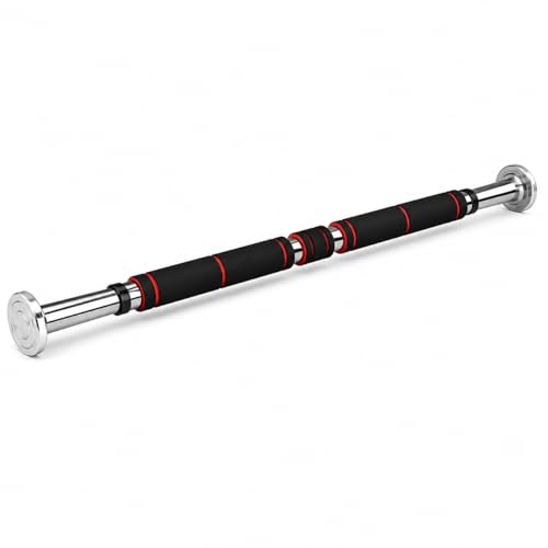Barra dominadas puerta ajustable 60-100cm para el marco. Entrenamiento y Gimnasio en casa. Sin tornillos o con ellos. Soporta hasta 120kg. Segura, antideslizante. Pull up, calistenia, espalda. ⭐