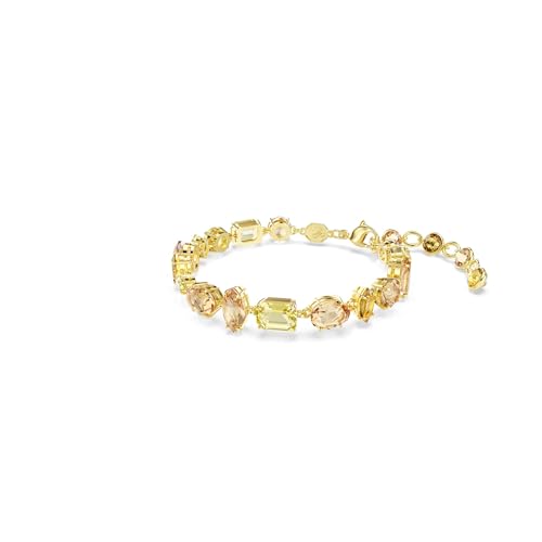Swarovski Gema bracelet, Mixed cuts, Yellow, Gold-tone plated2