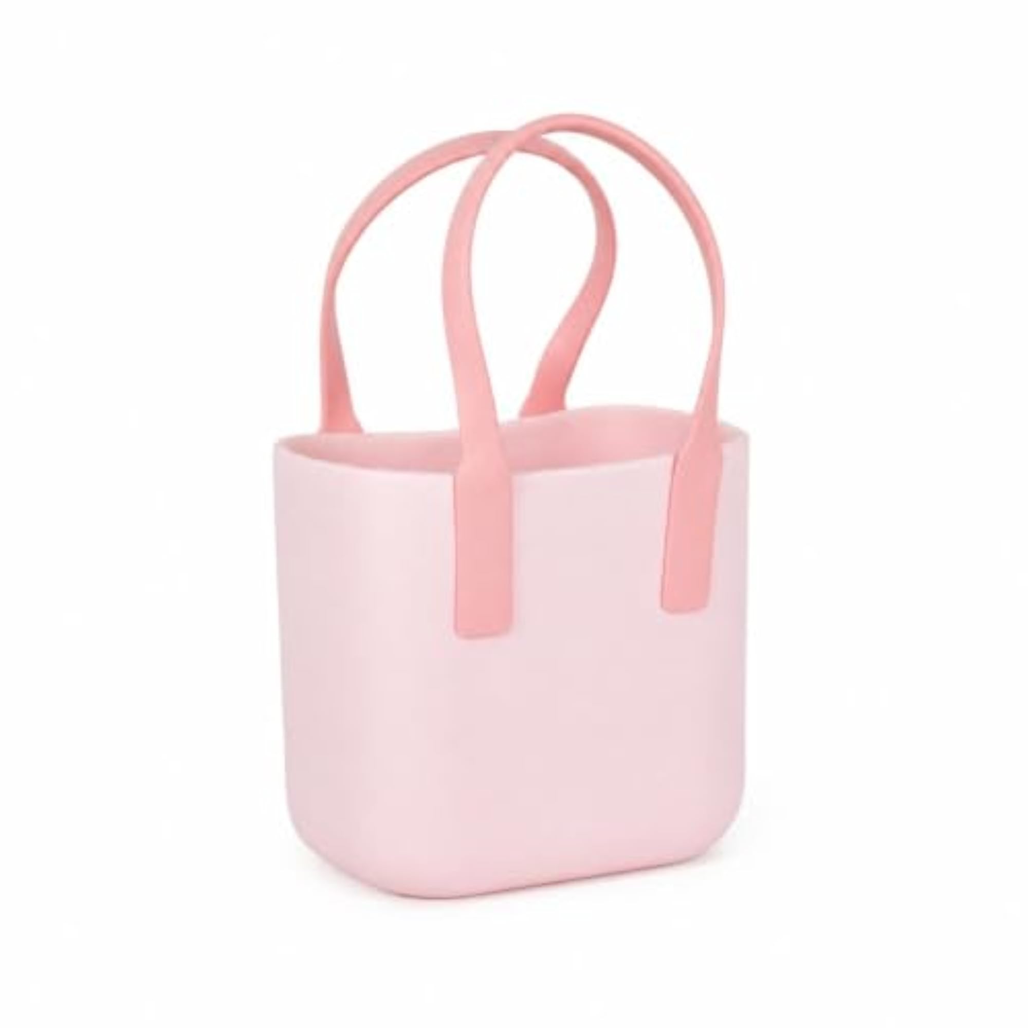 Matte EVA Open-Top Lunch Bag with Arched Handles, Pink