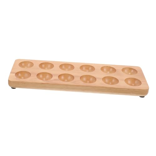 BUTIFULSIC Egg Holder Camping 12-hole Egg Storage Base Wood Tray Protective Holder