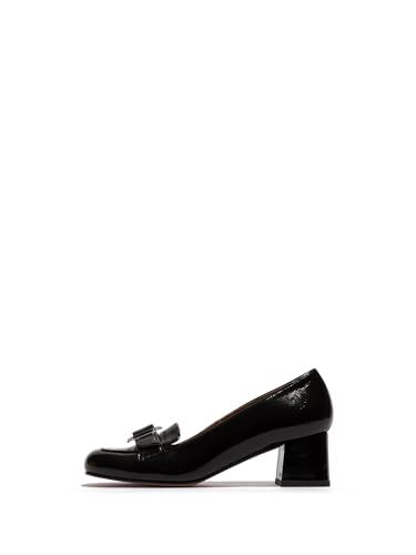 Fly London Femme Sufi172fly escarpins en cuir noir avec talon compensé confortable