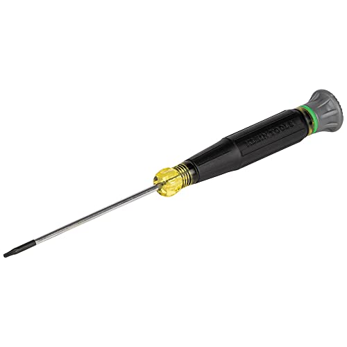 Image of Klein Tools 6303 Mini Precision Screwdriver, T6H TORX Tamperproof Tool with Cushion-Grip Handle and Color Coded Rings, 3-Inch Shank