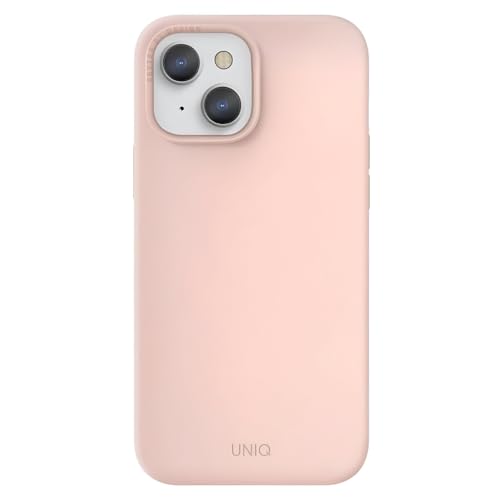 Coque iPhone 13 Uniq en silicone rose pour protection mobile - 2