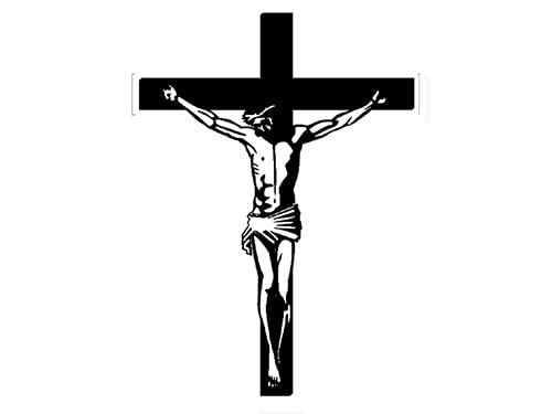 Image of AV Crucifix Sticker, Jesus Christ Decal, Christian Vinyl for Cars, Trucks, Laptops, and Coolers