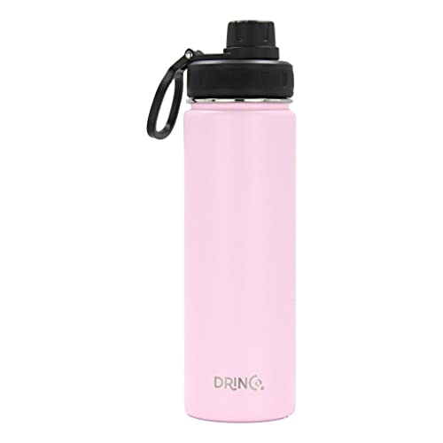 Image of Drinco Stainless Steel Water Bottle Spout Lid Vacuum Insulated Double Wall Water Bottle Wide Mouth Leak Proof Keep Cold Sport Camping Hiking (22oz Flamingo Pink)
