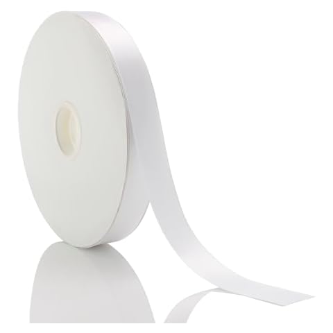 Double Faced White Satin Ribbon 1/2 Inch 100 Yards Roll Cover