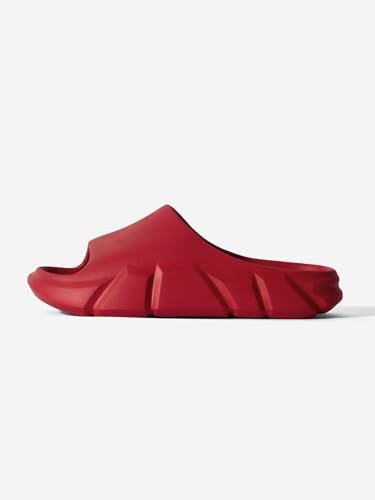 Image of The Souled Store Slides: Beige Men and Boys Slip-On Round-Toe Sliders for Men