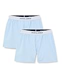 JACK&JONES Men's JACKIKIL Woven Trunks 2 Pack Boxershorts, Cashmere Blue/Detail:Cashmere Blue solid, L