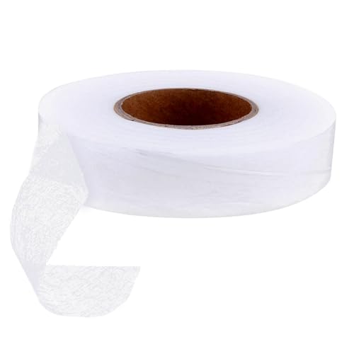 Mikikit Cinta de Dobladillo de Doble Cara de Tela No Tejida para Coser y Planchar, Forro Termoadhesivo Blanco para Reparación Hogar y Manualidades, 1 Rollo