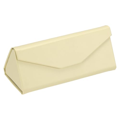 Image of PATIKIL Foldable Glasses Case, Triangle Magnetic Sunglasses Organizer Case PU Leather Hard Eyeglass Case (1 Pcs)
