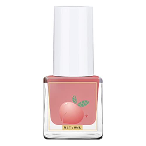 XZincer Esmalte de uñas rosa transparente Esmalte de uñas a base de agua despegable se puede quitar sin lámpara de uñas. Esmalte de uñas transparente de secado rápido para el hogar 8 (K, A)