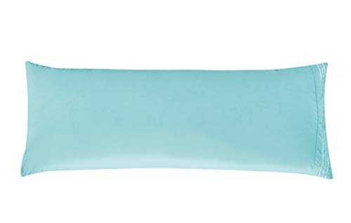Elegant Comfort Luxury Ultra-Soft 1-Piece Body Pillowcase - 1500 Premium Hotel Quality Microfiber Double Brushed - Wrinkle Resistant, Body Pillowcase Size, Aqua Blue