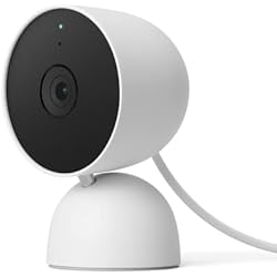 Camaras Pequeñas Para Casa Google Nest CAM de Interior, con Cable Cámara de Seguridad doméstica - Cámara de Seguridad Inteligente, Blanco, 1 Unidad (Paquete de 1)