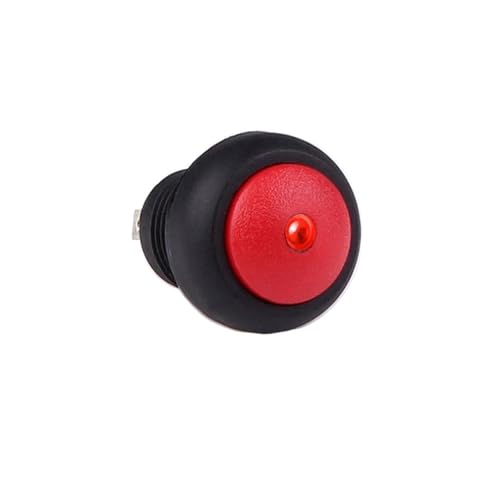 Interrupteur lumineux instantané autobloquant bouton LED rouge 12V