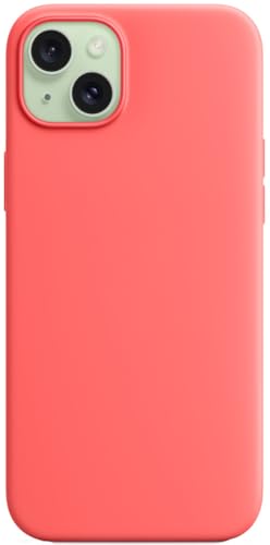 Image of WIRATA Magnetic Liquid Silicone Case for iPhone 15 Plus 6.7" Compatible with MagSafe,Ultra Thin Lightweight Cover with Exposed Camera & Raised Edge Screen Protection for iPhone 15 Plus (Guava)