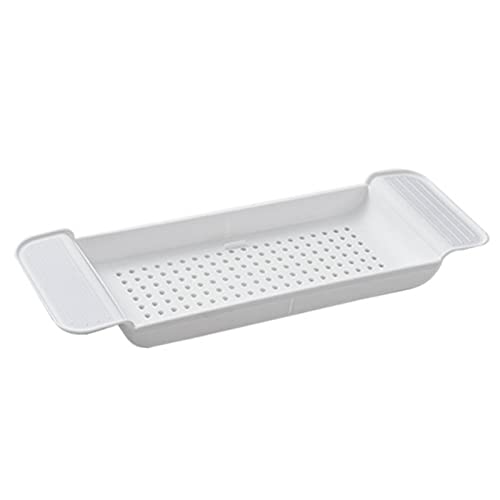 Expandable Bathtub Caddy Tray, Multi-Purpose Bath Organizer with Phone Holder Book Rest Wine Glass Holder White for Adults Couples Home Spa Relaxation Bathing Reading Wine Enjoyment by GLOGLOW - Used condition - Image 8