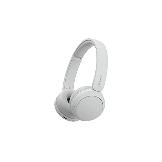 Sony WH-CH520 Best Wireless Bluetooth On-Ear Headphones with Microphone for Calls and Voice Control, Up to 50 Hours Battery Life with Quick Charge Function, Includes USB-C Charging Cable - White