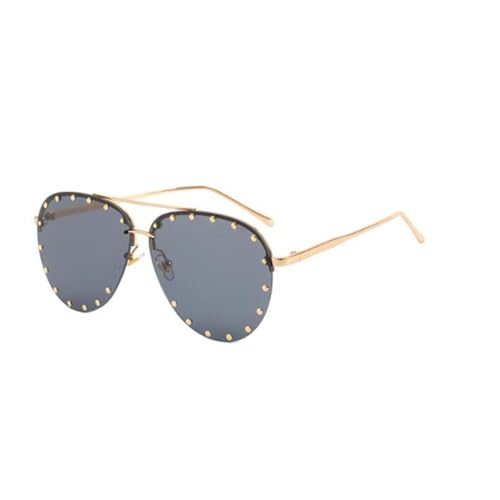 Lunettes de soleil UV400 à rivets métalliques pour hommes et femmes