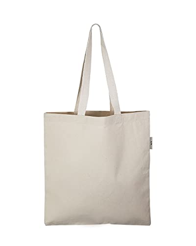 TBF 12pcs 100% Organic Cotton Canvas Tote Bags (Natural Color, Size: 15X16)