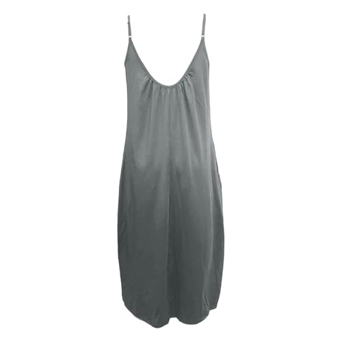 Robe d'été sans manches fente fluide et col ample décontracté - 3