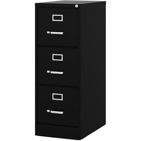 UrbanPro 3 Drawers 40.19" Vertical Black Metal Filing Cabinet Lockable Pre-Assembled Stationary Letter Size for Home, Office Cover