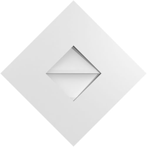 16"W x 16"H Diamond Surface Mount PVC Gable Vent: Non-Functional, w/ 3-1/2"W x 1"P Standard Frame