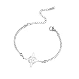 kkjoy Pulsera Nudo de Brujas con Eslabones Trenzados de Acero Inoxidable Símbolo Infinito Mágico Wiccano Amuleto de Brujería Joyería para Mujeres Hombres(Plata)