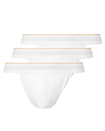 SALIGIA Men’s Modal Bikini Briefs 3-Pack Sexy, Tag-Free & Ultra Soft Underwear with No Fly Pouch, Breathable High-Cut Briefs