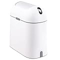 ELPHECO Motion Sensor Bathroom Trash Can, 2.5 Gallon Waterproof Trash Bin with Butterfly lid, Bathroom Waste Basket Garbage Bin for Bedroom Kitchen and Office use, White with Grey Button