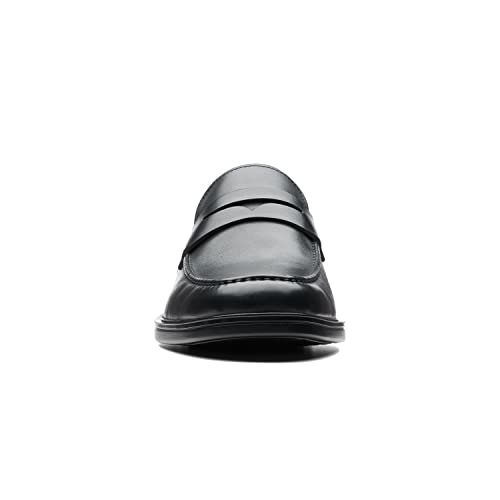 Image of Clarks Mens Un Aldric Step Black Leather Formal Shoes