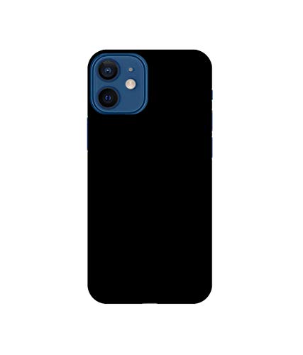 Image of Amazon Brand - Solimo Designer Solid Black 3D Printed Hard Back Case Mobile Cover for Apple iPhone 12 Mini
