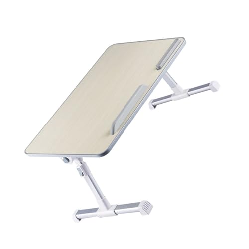Bureau pliable ordinateur gain de place table écriture portable beige - 2