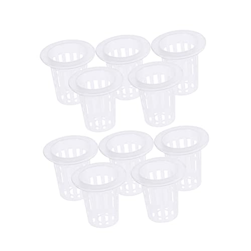 Milisten 10piezas Cesta De Verduras Hidropónica De Malla para Cultivo Sin Tierra Macetas De Plástico Translúcidas para Hidroponía Acuaponía y Orquídeas