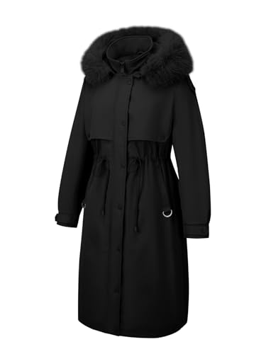 Bellivera Women's Plus Size Parka Jacket Long Winter Warm Hooded Zipper Coat3