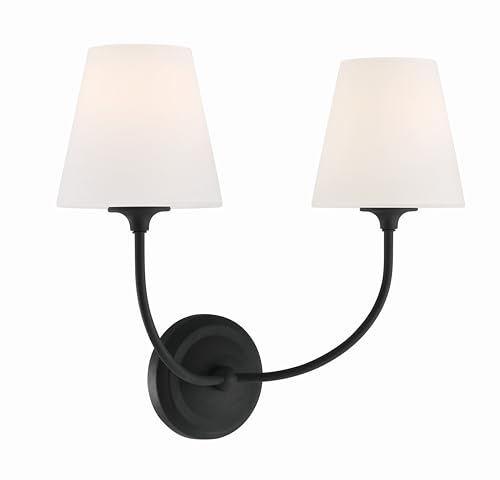 Image of Crystorama Libby Langdon Sylvan 2 Light Black Forged Bathroom Vanity