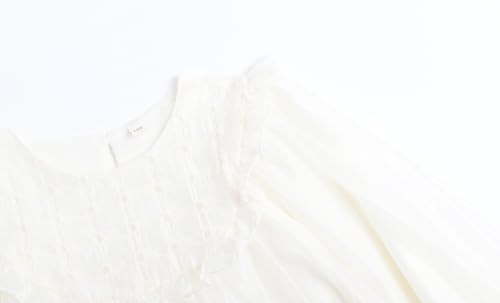 Vestido de princesa para niñas ropa infantil con cuello con volantes 6