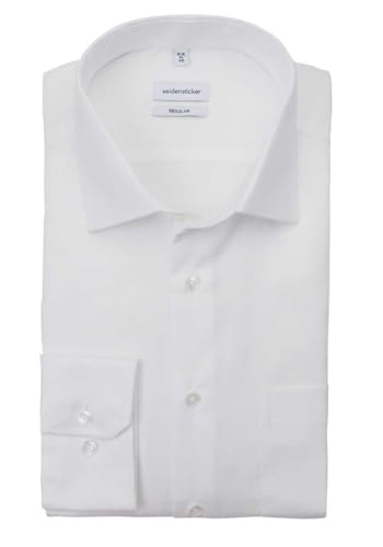 Preisvergleich Produktbild Seidensticker Herren Business-Hemd - Regular Fit - Bügelfrei- Kent-Kragen - Langarm - 100% Baumwolle Weiß (Weiß 01) 42