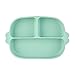 ACwiwil Piatto per neonati con ventosa per bambini piccoli silicone alimentare,adatto al microonde, adatto alla maggior parte dei tavoli e seggioloni, piatto per la pappa per bambini - Verde
