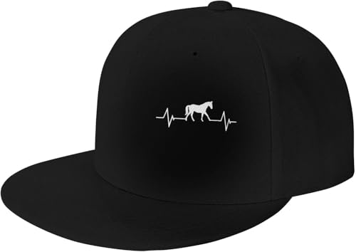 Love Riding Horses Heartbeat Adjustable Outdoor Baseball Hat Flat Hat