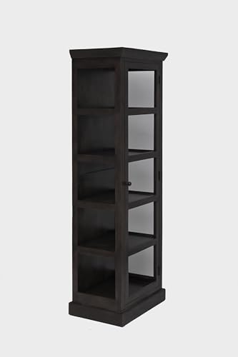 Image of The Attic Indiana Kitchen Cabinet Walnut, Multipurpose Cabinet for Bedroom Living Room Study bar, Solid Wood Bookshelf /Kitchen Cabinet, Solid Mango Wood, Walnut Matte Finish