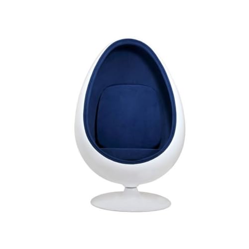 Playlearn 136cm Blue Retro Egg Pod Chair for Living Room Furniture-Swivel Egg Pod Chair for Living Room Bedroom & Lounge