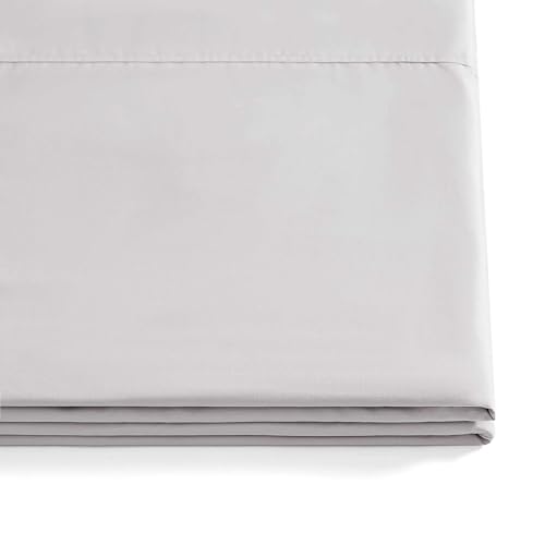 Image of Tommy Hilfiger - Queen Size Sheets Set, Crisp & Tailored Cooling Sheets with a Naturally Smooth Cotton Percale Lightweight Feel - Bed Sheets with Matching Pillowcases & Fitted Sheet (Grey)