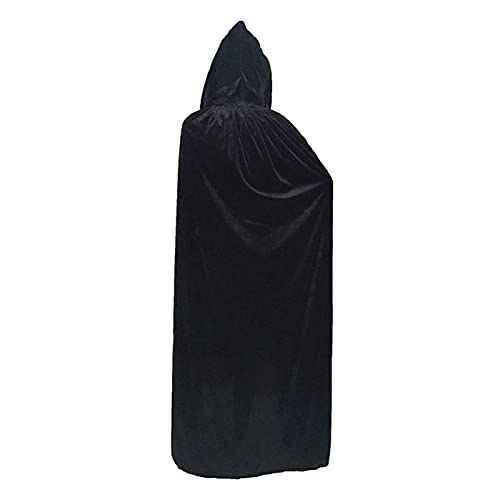 Yiifunglong Cape à capuche pour Halloween et fête - épaisse, unisexe, extra longue, à lacets - Noir, 1,7 m Cover