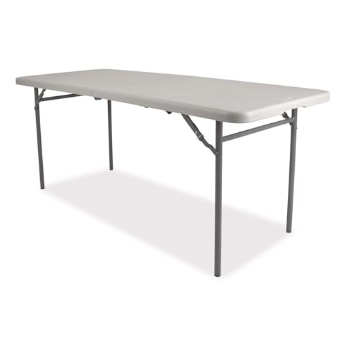 National Public Seating CMFIH Series 30" x 96" Fold-in-Half Folding Table, Grey (CMFIH3096)